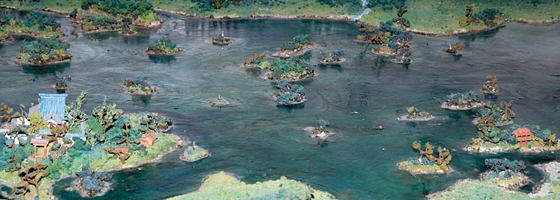 松島の景観と並び称された当時の象潟を再現した模型です。